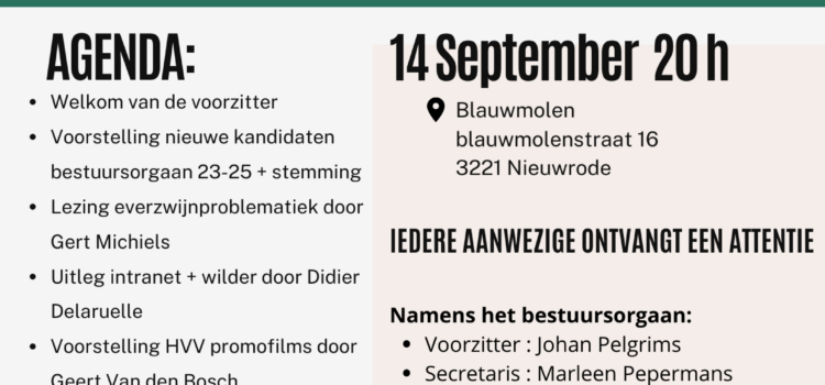 HVV Vlaams-Brabant: Buitengewone Algemene Vergadering